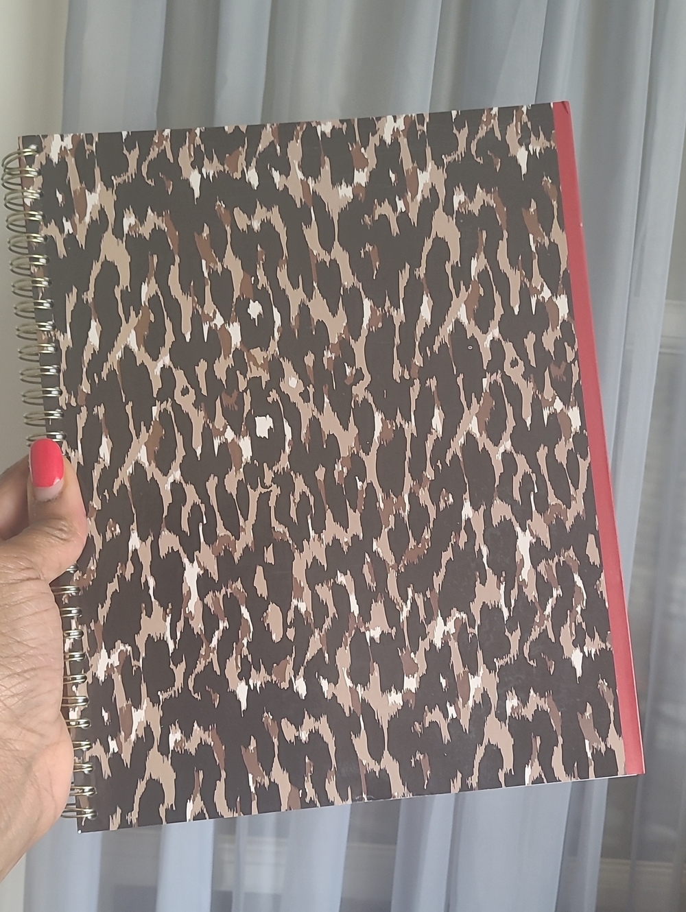 Trina Turk Leopard Print Spiral Notebook - Brown, Black & Red - 8.5" x 10.5"